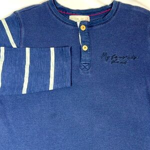 Zara Kids Boys Navy Blue Longsleeve Henley Shirt Size 7